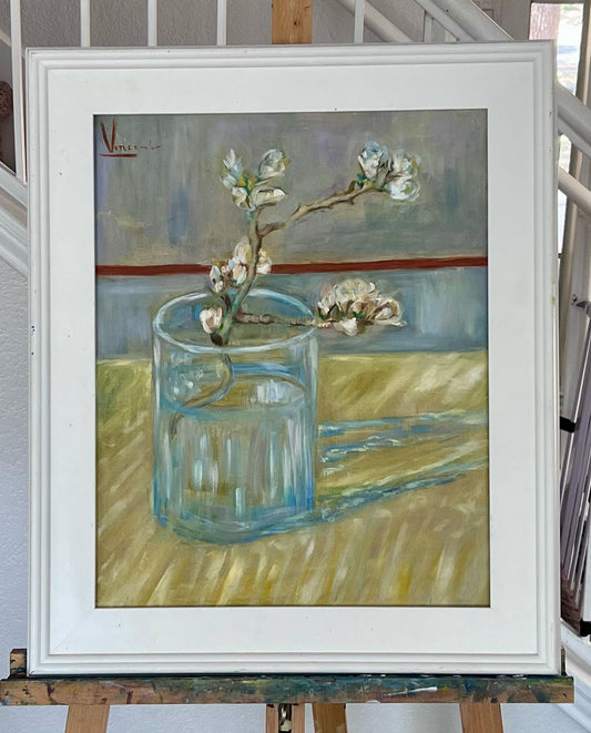Blossoming Almond Branch in a Glass (20 x 16)